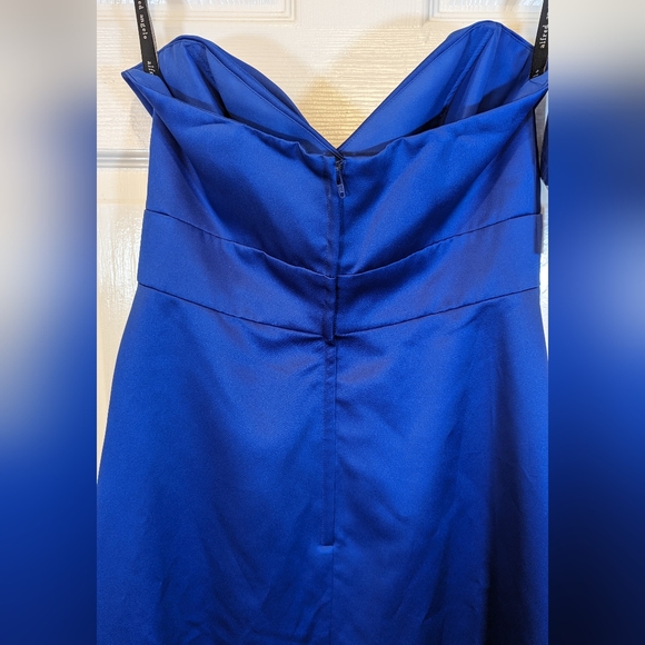 NWT Alfred Angelo strapless blue formal homecoming faux wrap maxi long dress 4 - Picture 7 of 12